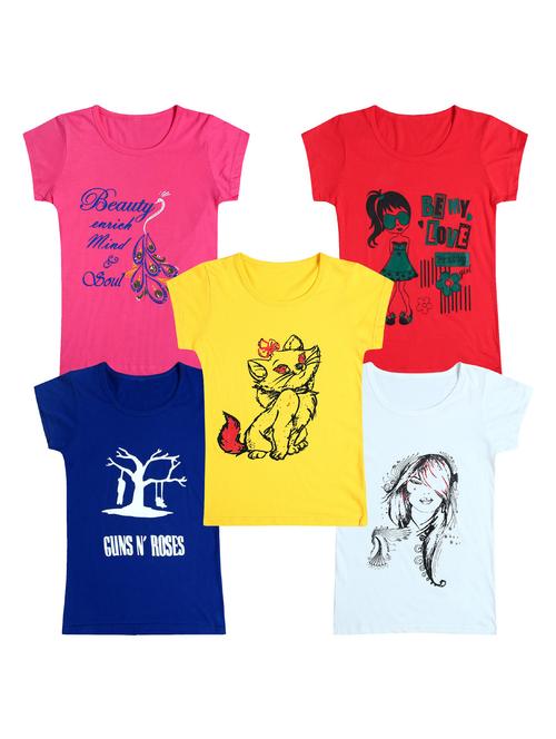 pack of 5 round neck printed tees - 20101116 - Very Small Image - 1