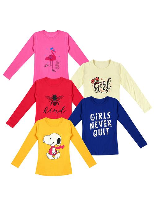 pack of 5 round neck printed tees - 20101313 - Very Small Image - 1