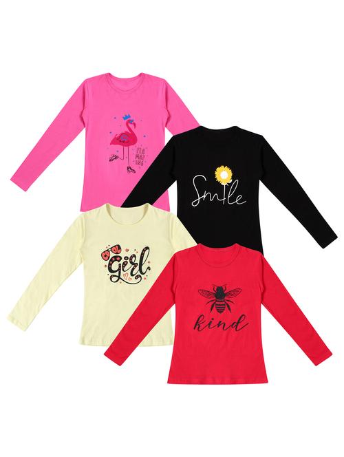 pack of 4 round neck printed tees - 20101469 - Very Small Image - 1
