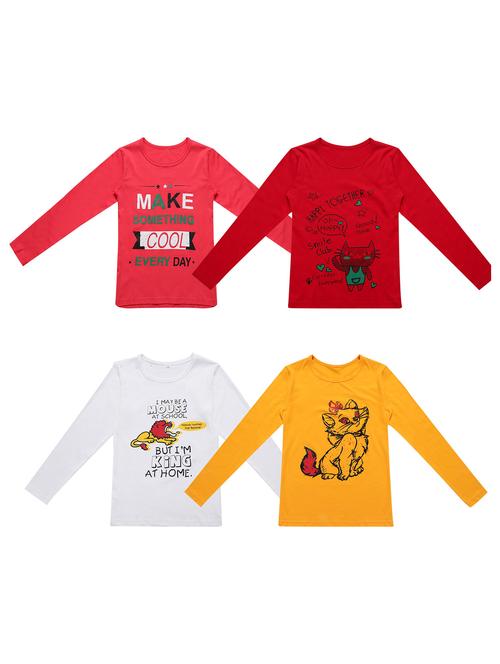 girls pack of 4 regular tee - 20101640 - Very Small Image - 1