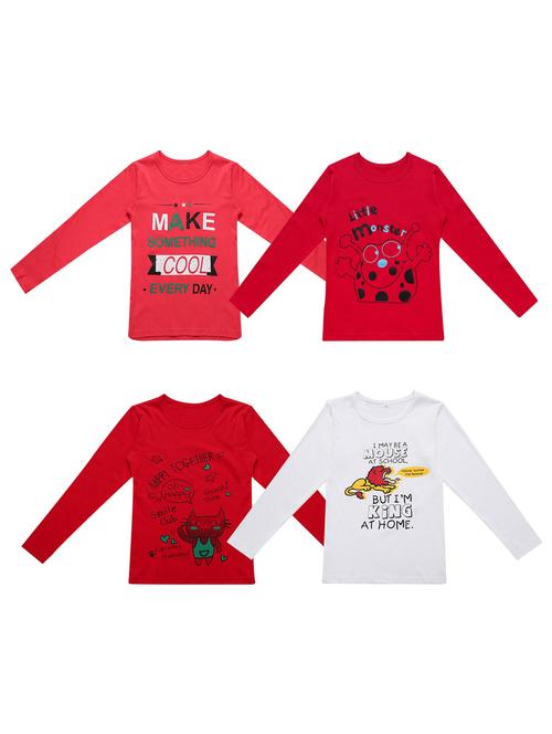 girls pack of 4 printed tees - 20101646 - Very Small Image - 1