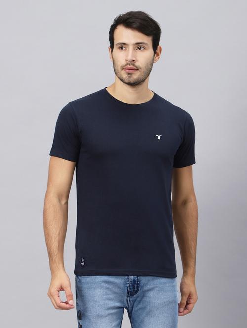 round neck solid regular t-shirt - 20101801 - Very Small Image - 1