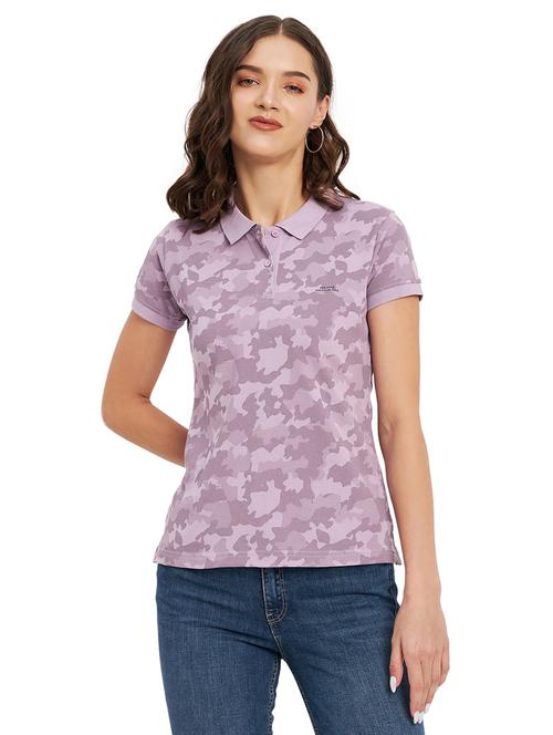 women's all over print polo neck t-shirt - 20107335 - Very Small Image - 1