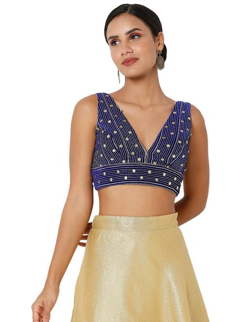 v neck self design regular blouse - 20110209 - Very Small Image - 1