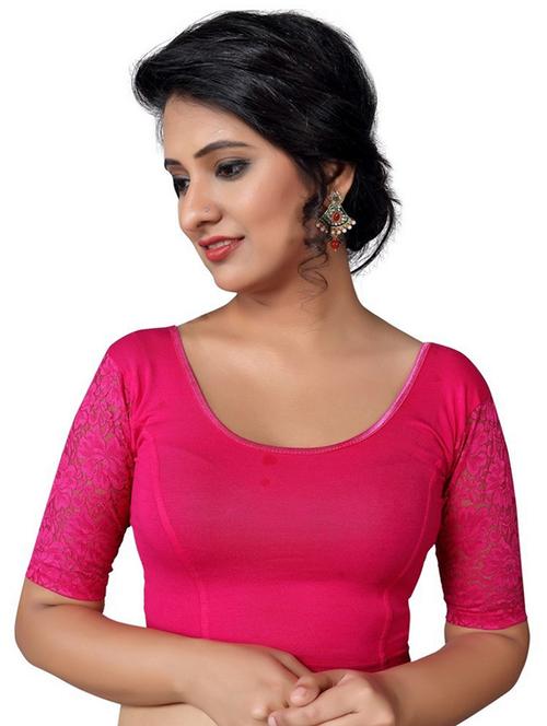 round neck plain regular blouse - 20110292 - Very Small Image - 1