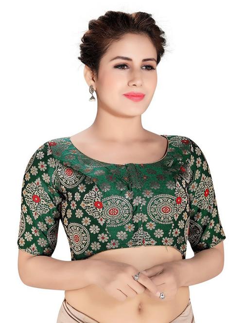 round neck self design regular blouse - 20110560 - Very Small Image - 1