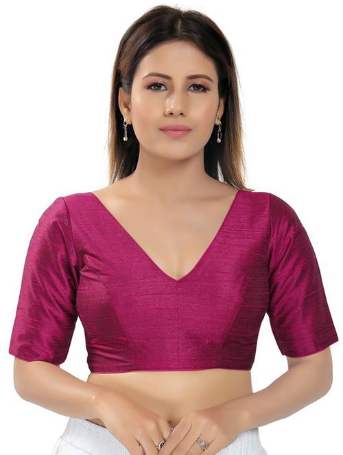 v neck plain regular blouse - 20110606 - Very Small Image - 1