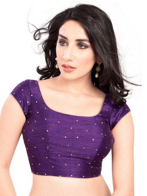 square neck self design regular blouse - 20110630 - Very Small Image - 1