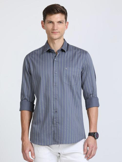 mens stripes casual shirt - 20110877 - Very Small Image - 1