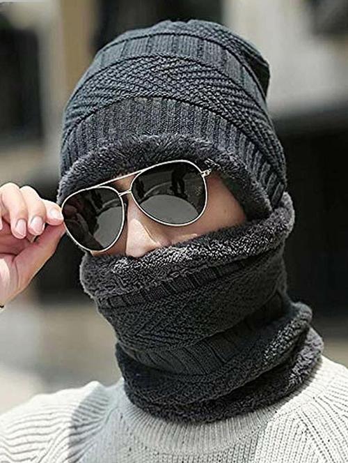 unisex beanie cap with neck warmer  - 20113773 - Very Small Image - 1