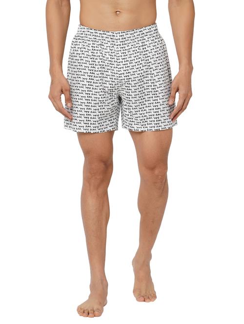 white printed mid rise boxer - 20114588 - Very Small Image - 1
