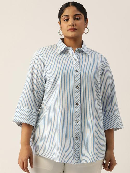 white stripes plus shirt - 20115691 - Very Small Image - 1