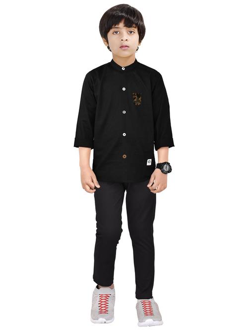 black solid full length twin sets - 20116330 - Very Small Image - 1