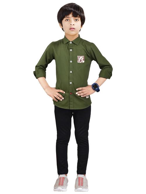 olive solid full length twin sets - 20116491 - Very Small Image - 1