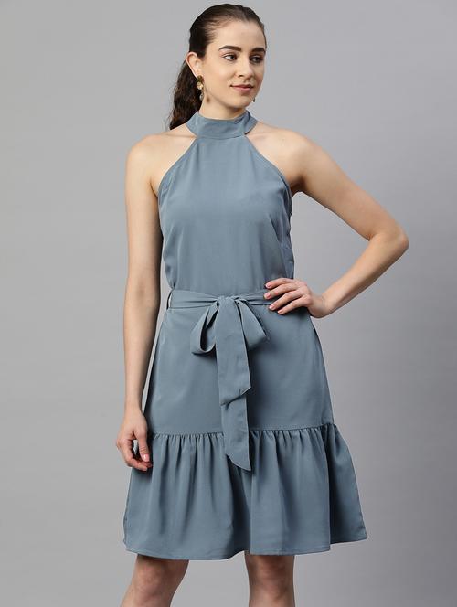 women's tiered dress solid dress - 20117276 - Very Small Image - 1