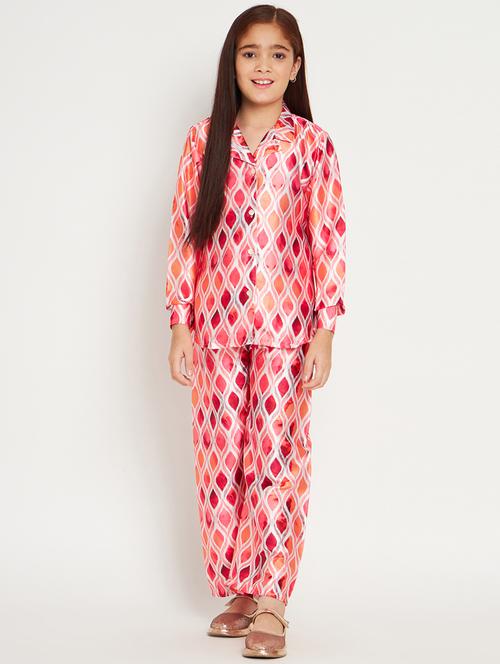 Multi Colored Printed Top Pants Set - 20117344 - Very Small Image - 1