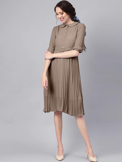 women's  solid dress - 20117723 - Very Small Image - 1