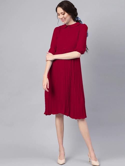 women's  solid dress - 20117726 - Very Small Image - 1