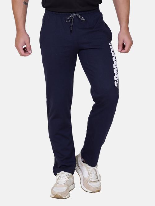 navy blue solid full length track pant - 20117958 - Very Small Image - 1