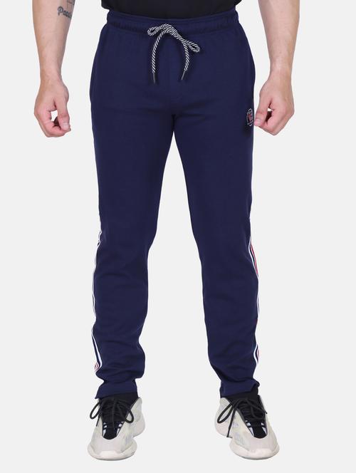 navy blue solid full length track pant - 20117960 - Very Small Image - 1
