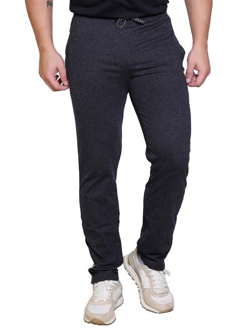 grey solid full length track pant - 20117995 - Very Small Image - 1