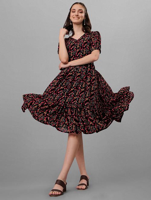 women's layered floral dress - 20118865 - Very Small Image - 1