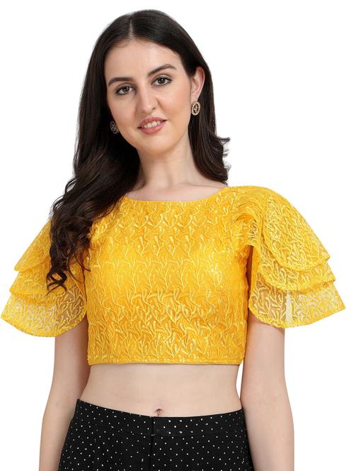 yellow embroidered blouse - 20119167 - Very Small Image - 1