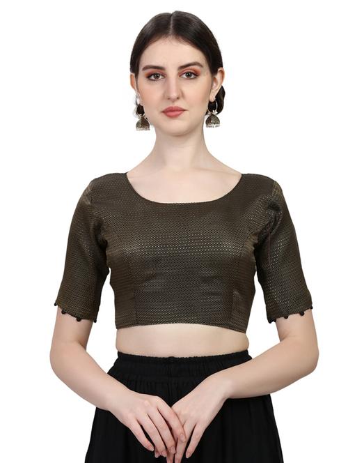 round neck self design regular blouse - 20119453 - Very Small Image - 1