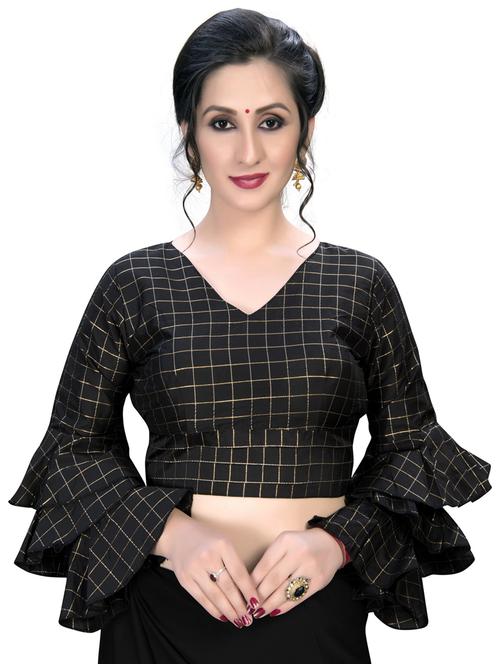 v neck self design regular blouse - 20119574 - Very Small Image - 1