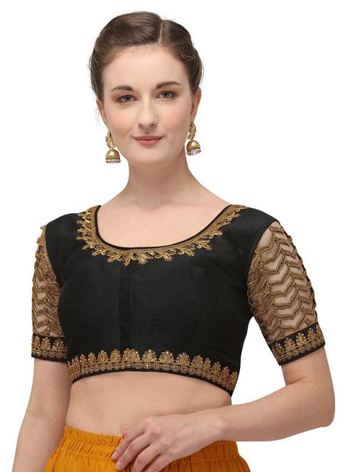 round neck self design regular blouse - 20119929 - Very Small Image - 1