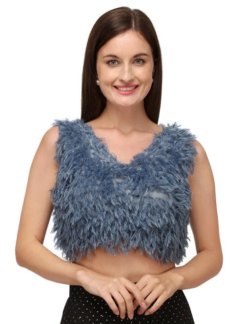 v-neck self design regular blouse - 20119955 - Very Small Image - 1