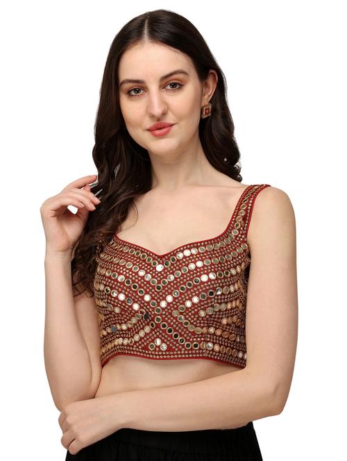 sweetheart neck self design regular blouse - 20120121 - Very Small Image - 1