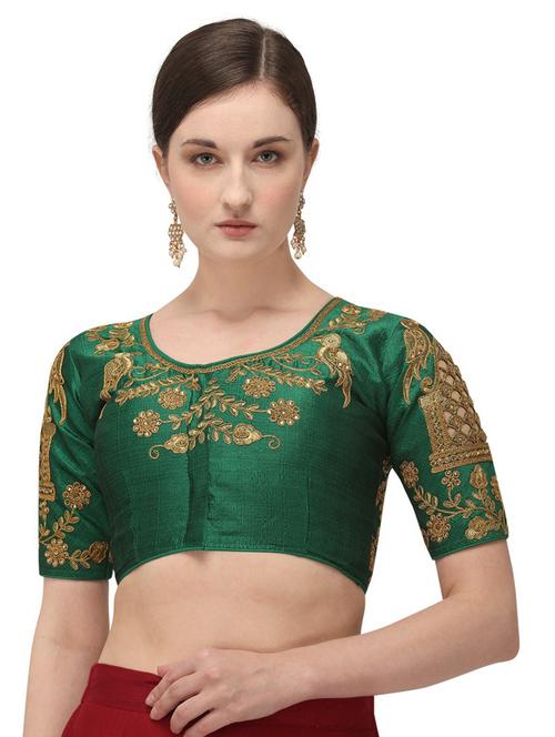 round neck self design regular blouse - 20120236 - Very Small Image - 1