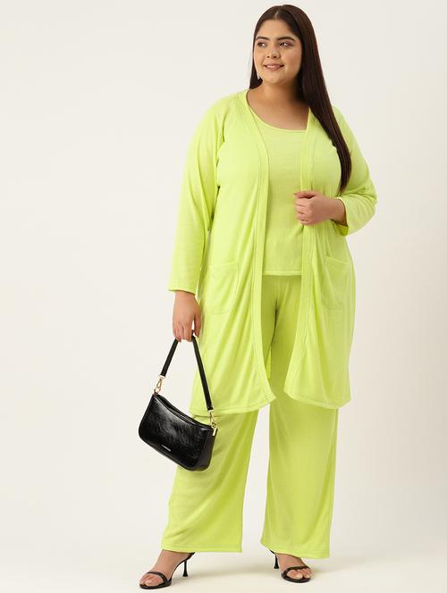 green solid top and trouser with shrug co-ord set  - 20120473 - Very Small Image - 1