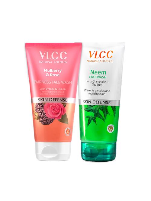 vlcc combo kit of neem & mulberry & rose face wash -300ml (pack of 2) - 20120960 - Very Small Image - 1