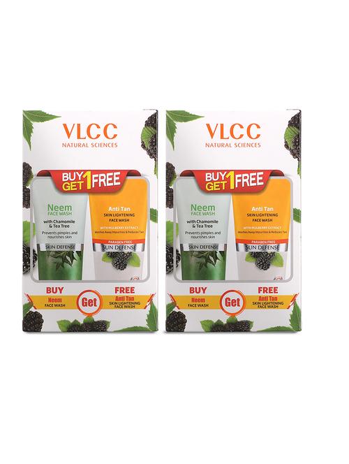 vlcc original neem chamomile & tea tree & anti-tan skin lightening face wash -150 ml (pack of 2) - 20120961 - Very Small Image - 1