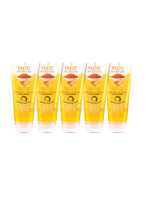 Vlcc Ayurveda Natural Fairness Chandan & Kesar Face Wash -100 Ml ( Pack Of 5 ) - 20120969 - Very Small Image - 1