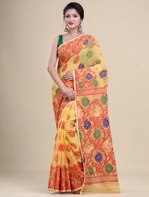 women's self design yellow colored saree - 20121082 - Very Small Image - 1