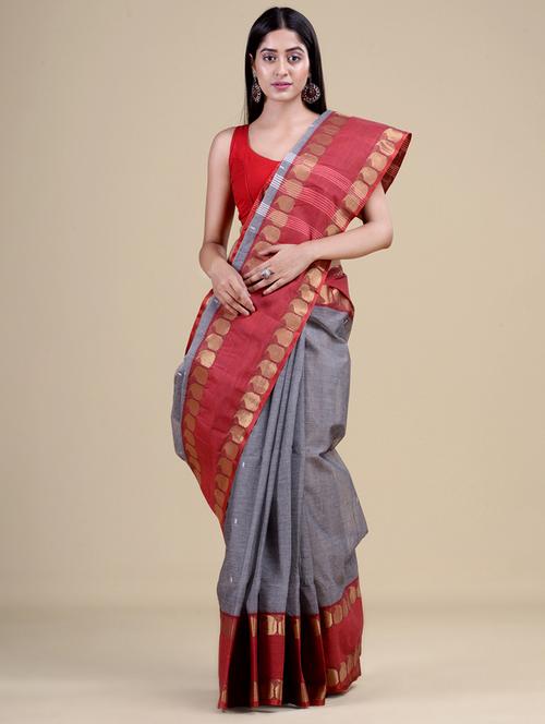 women's self design grey colored saree - 20121129 - Very Small Image - 1