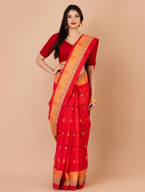women's self design red colored saree - 20121410 - Very Small Image - 1