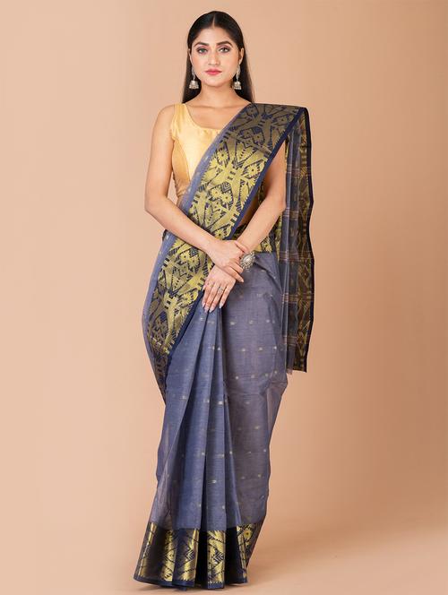 grey cotton tant saree - 20121535 - Very Small Image - 1