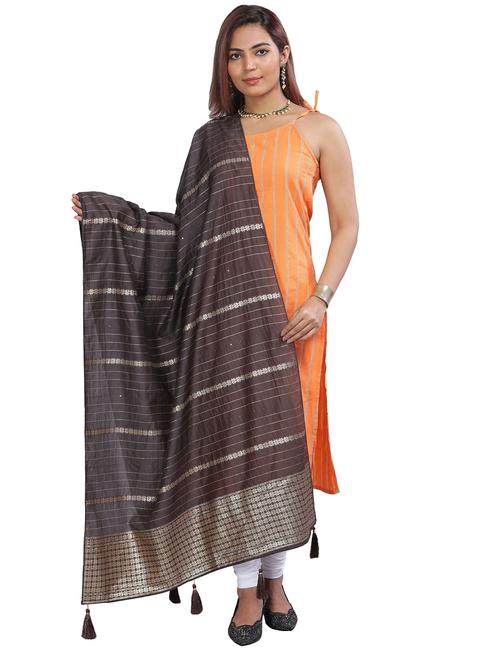 self design woven dupatta - 20126065 - Very Small Image - 1