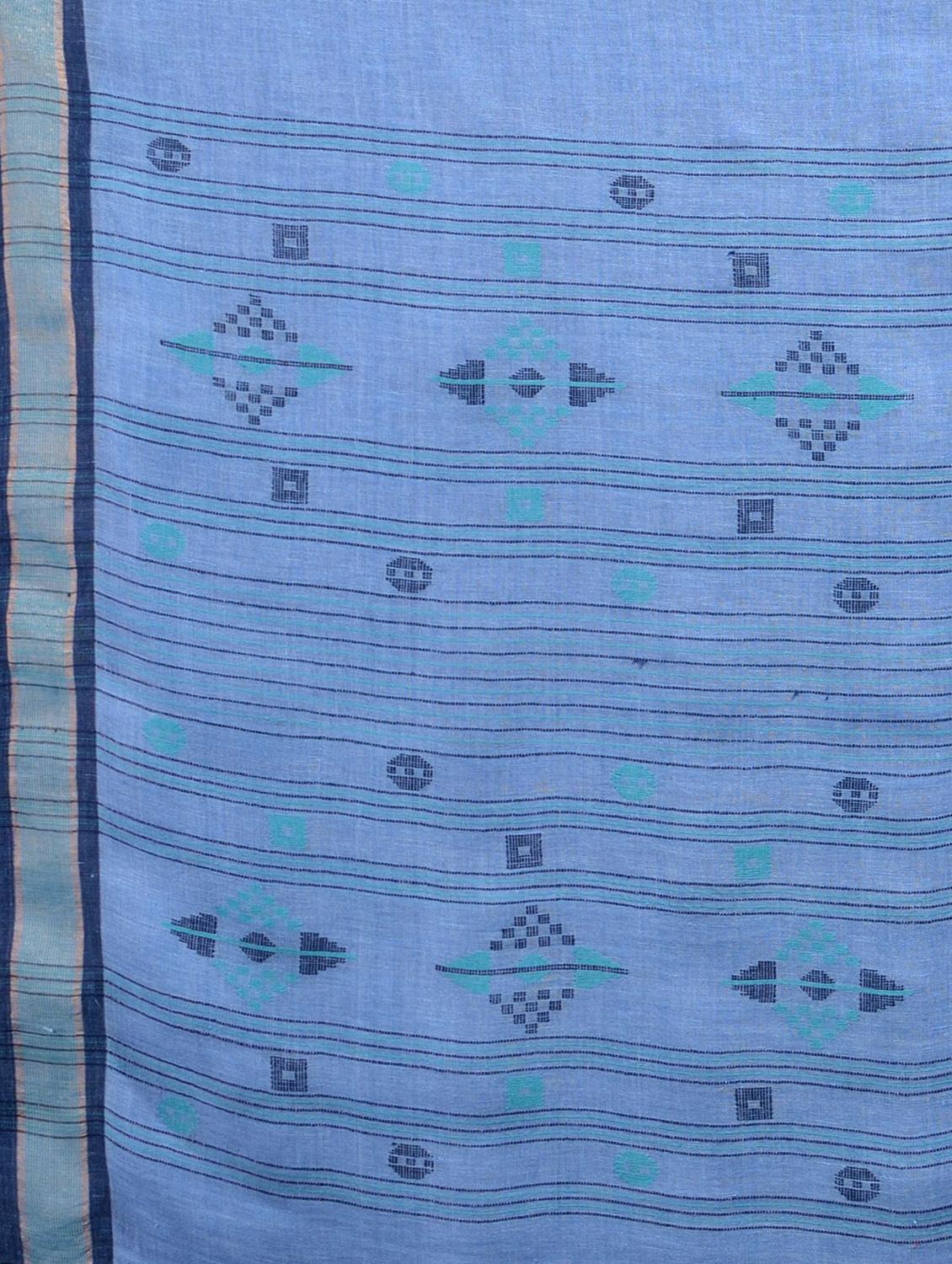 women's self design light blue colored saree with blouse - 20126195 - Standard Image - 5