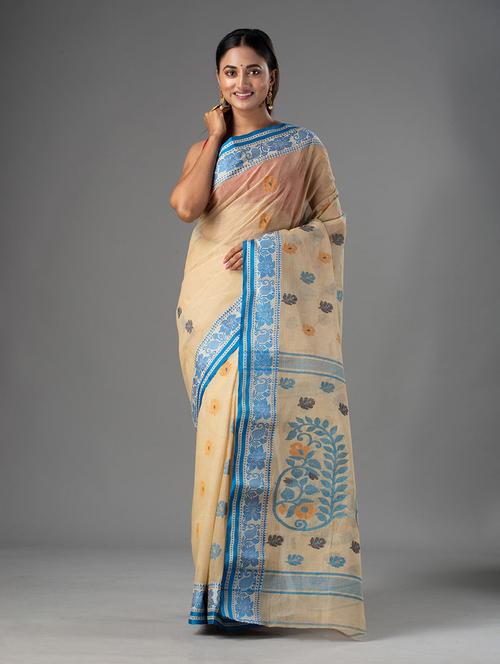 women's self design beige colored saree - 20126232 - Very Small Image - 1