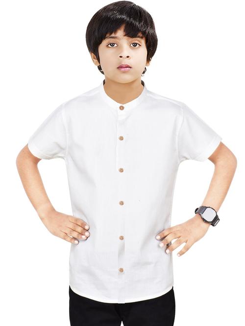 boys cotton solids shirt - 20127384 - Very Small Image - 1