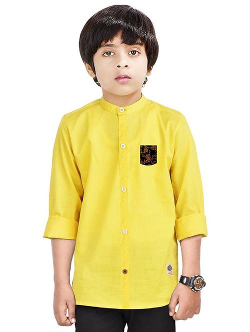 boys solid cotton shirt - 20128058 - Very Small Image - 1