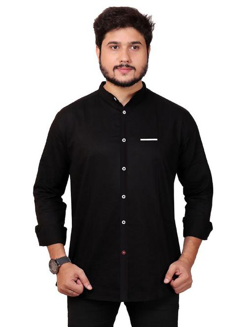black cotton casual shirt - 20128810 - Very Small Image - 1