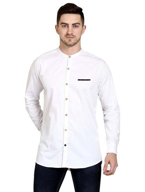 white cotton casual shirt - 20129014 - Very Small Image - 1