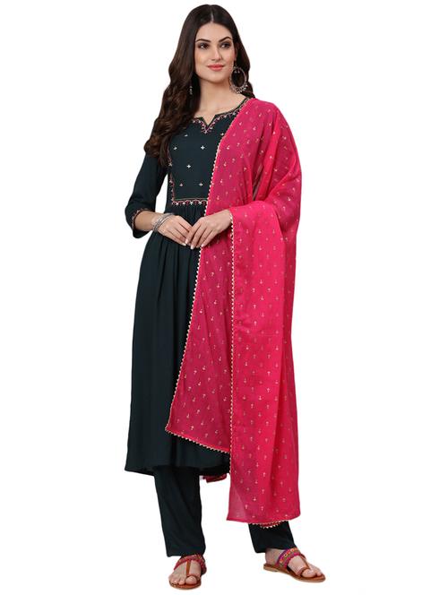 women kurta pant set with dupatta - 20129372 - Very Small Image - 1