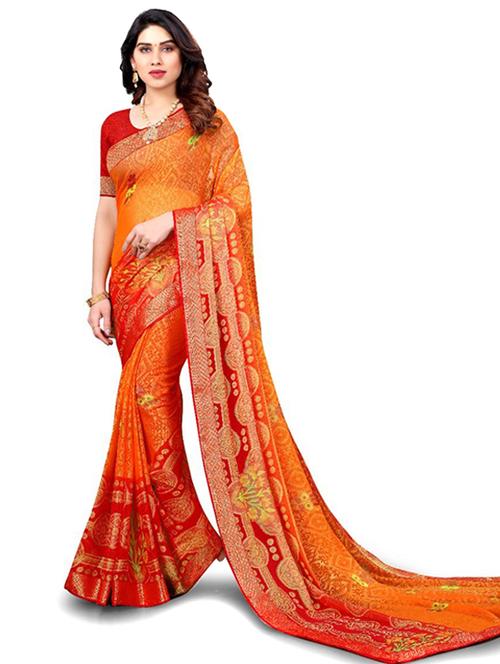 women's printed multi colored saree - 20130493 - Very Small Image - 1